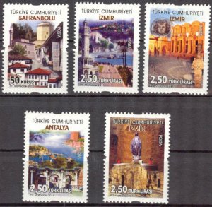 Turkey 2015 Tourism Art Museums Architecture Antalya Izmir Safranbolu set 5 MNH