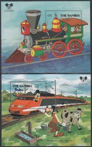 GAMBIA # 717-8  DISNEY SET of 2 SOUVENIR SHEETS for MICKEY'S 60th ANNIVERSARY