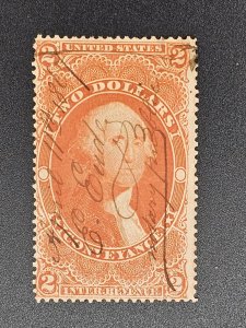 R81c beautiful hand script cancel Nice Stamp!!