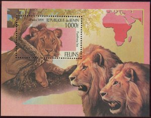 Benin #1196 Panthera Leo Felines Cats Topical Souvenir Sheet 1999 Mint NH