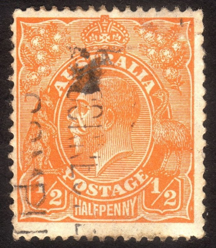 1928, Australia, 1/2p Used, Sc 66