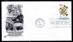 US 2839 Norman Rockwell Artcraft U/A FDC