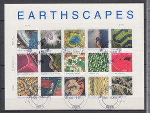 (FZ12) ​USA #4710 Earthscapes full  forever sheet of 15 VF Used