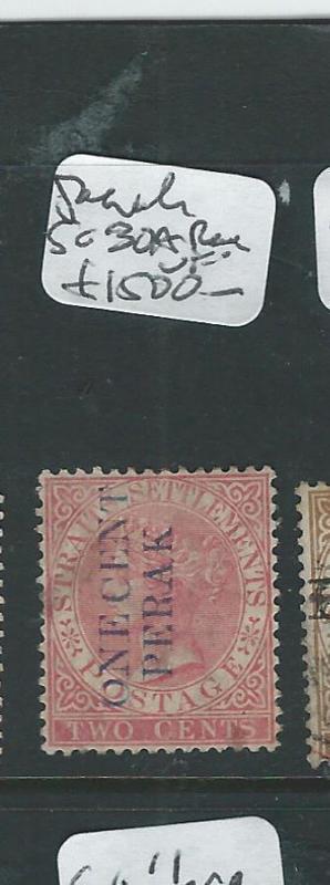 MALAYA PERAK (P0308B2) QV1C/ 2C  SG 30A  VFU   RARE