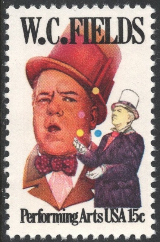 SC#1803 15¢ Performing Arts: W. C. Fields Single (1979) MNH