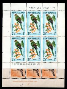 New Zealand B63-64 NH, souvenir sheet, bird