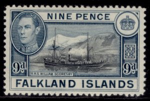 FALKLAND ISLANDS GVI SG157, 9d black & grey-blue, M MINT. Cat £28.