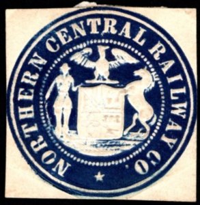 Vintage US Poster Stamp Letter Seal Northern Central Railway Company