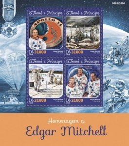 St Thomas - 2016 Edgar Mitchell - 4 Stamp Sheet - ST16119a