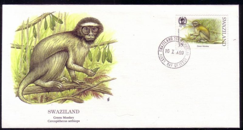 Swaziland FDC SC# 539 Green Monkey L344
