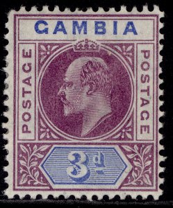 GAMBIA EDVII SG61, 3d purple & ultramarine, LH MINT. Cat £22.