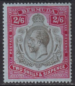 1910 - 1924 Bermuda KGV King George V 2/6 issue Wmk 3 MLH Sc# 50 CV $37.50