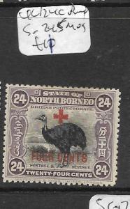 NORTH BORNEO (P2401B) 24C  BIRD    RED CROSS+4C SG 245  MOG