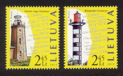 Lithuania Sc# 1007-8 MNH Lighthouses 2013