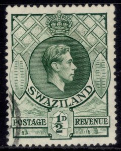 SWAZILAND GVI SG28, ½d green, FINE USED.