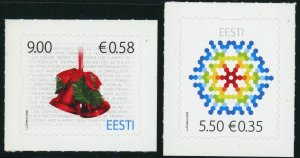 Estonia #628-629 Christmas Postage Stamps 2009 Europe Eesti MLH