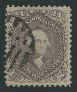 USA 70 - 24 cent red lilac - F/VF Used with face free cancel & sound