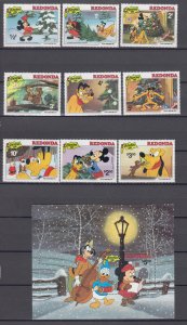 Z4304 jlstamps, 1981 redonda set + s/s mh/mhr disney #