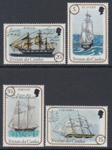 Tristan da Chuna 324-327 Sailing Ships MNH VF