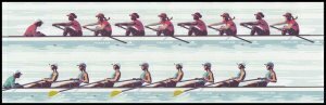 U.S.#5694-97 Women's Rowing 58c FE Block of 8, MNH.