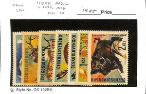 Czechoslovakia Postage Stamp, #1428-1431a, 1432, 1434 Mint NH, 1966 Animals (AC)