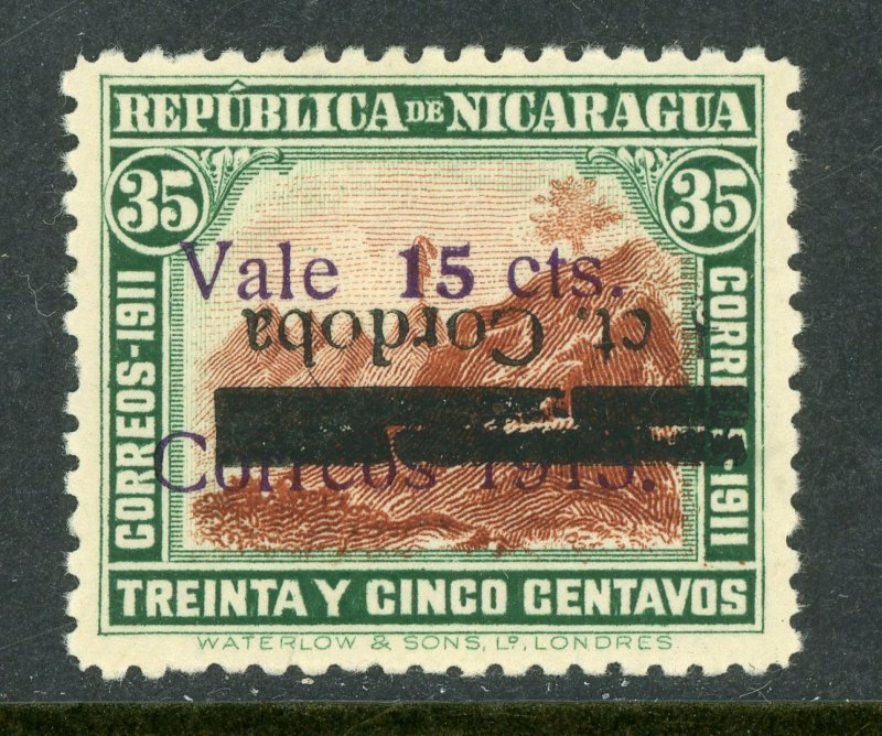 Nicaragua 1913 Liberty Overprint ½¢/15¢/35¢ Inverted Scott 338b Mint O381