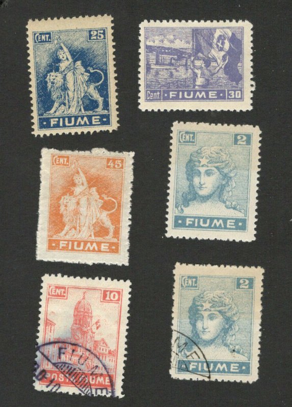 FIUME- 6 MNH/MH/USED STAMPS  (2)