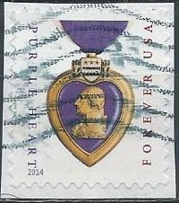 US 4704a (used on paper) (49¢) Purple Heart (2014 reprint)