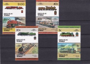 SA20g Nukulaelae, Tuvalu 1980's History of Trains mint pairs