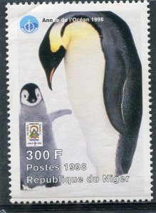 Niger 1998 BIRDS PENGUINS OCEAN YEAR SCOUT 1 value Perforated Mint (NH)