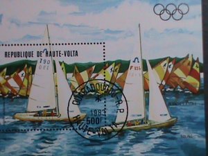 ​UPPER VOLTA-1983 OLYMPIC GAMES-YATCHES SAILING CTO S/S-WITH FIRST DAY CANCEL