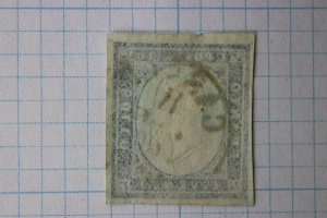 Italy sc#22 Franco Bollo dated 1860 Caserta city cancel 20c