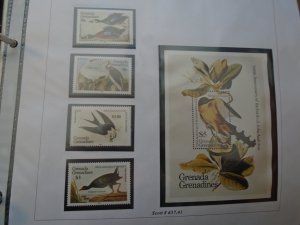 Grenada Grenadines  Birds  J J  Audubon  #  637-41  MNH