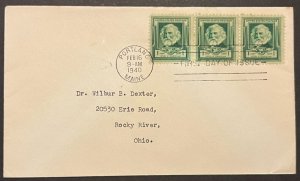 JOHN J AUDUBON #874 FEB 16 1940 PORTLAND ME FIRST DAY COVER (FDC) BX5