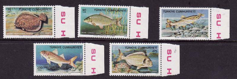 D3-Turkey-Scott#2017-21-unused NH set-Fish-Marine Life-1975-