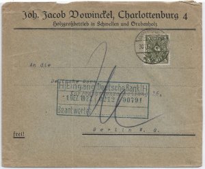Charlottenburg to Berlin 1922 solo Michel #229 (cat $150 on cover) (hk0006)