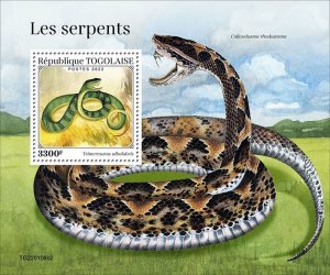 TOGO - 2022 - Snakes - Perf Souv Sheet #2 - Mint Never Hinged