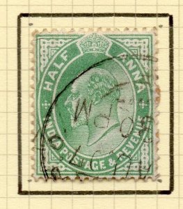 India 1906-07 Early Early Issue Fine Used 1/2a. NW-199153
