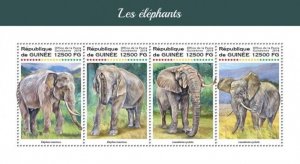 Guinea - 2018 Elephants on Stamps - 4 Stamp Sheet - GU18217a