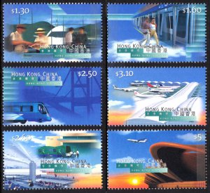 HONG KONG 1998 SC#816-821 International Airport Complete Set of 6 Stamps MNH