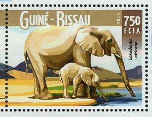 Elephants Stamp Loxodonta Africana Wild Animal S/S MNH #8259-8262