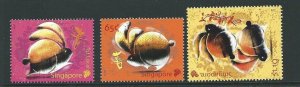 SINGAPORE SG1956/8 2011 YEAR OF THE RABBIT MNH