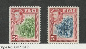 Fiji, Postage Stamp, #123-124 Mint Hinged, 1938, JFZ