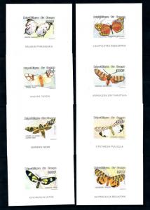 [75873] Congo Brazzaville 1999 Butterflies 8 Deluxe Imperf. Single Sheets MNH