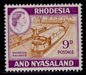 RHODESIA & NYASALAND QEII SG24a, 9d orange-brown & reddish violet, M MINT.