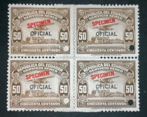 Ecuador specimen stamps block of 4