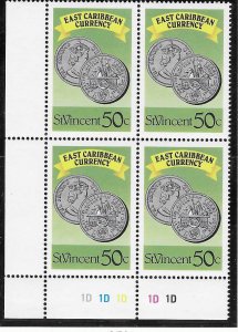 St.Vincent  #1079b  East Caribbean Currency Block of 4 (MNH) CV $1.40