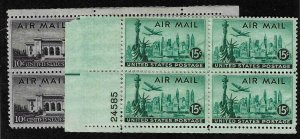 C34-C35 Mint,OG,NH... Plate Blocks of 4... SCV $2.60