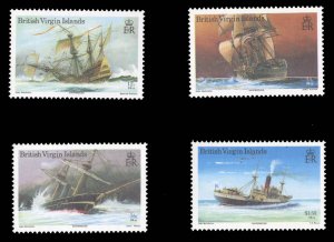 Virgin Islands #572-575 Cat$18, 1987 Ships, complete set, never hinged