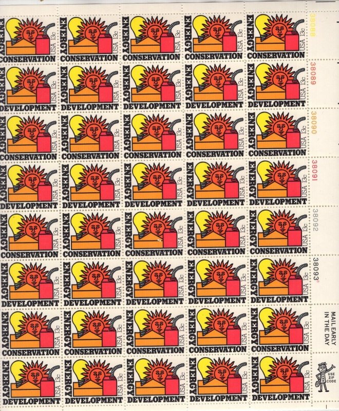 Scott 1723 - 1724 - Conservation & Development. Sheet of 40.  MNH.  #02 1723sh40